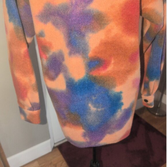 Wild Fable Oversized Colorful Tie-Dye Button Down Shacket Sz XS - Picture 6 of 8